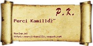 Perci Kamilló névjegykártya